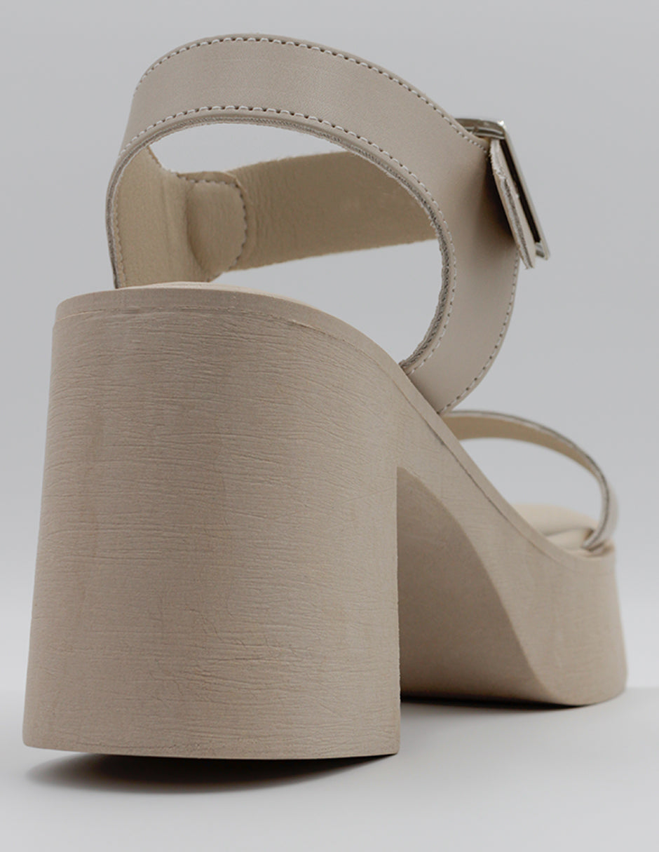 Sandalia con tacón Daily en Piel vegana – Blanco