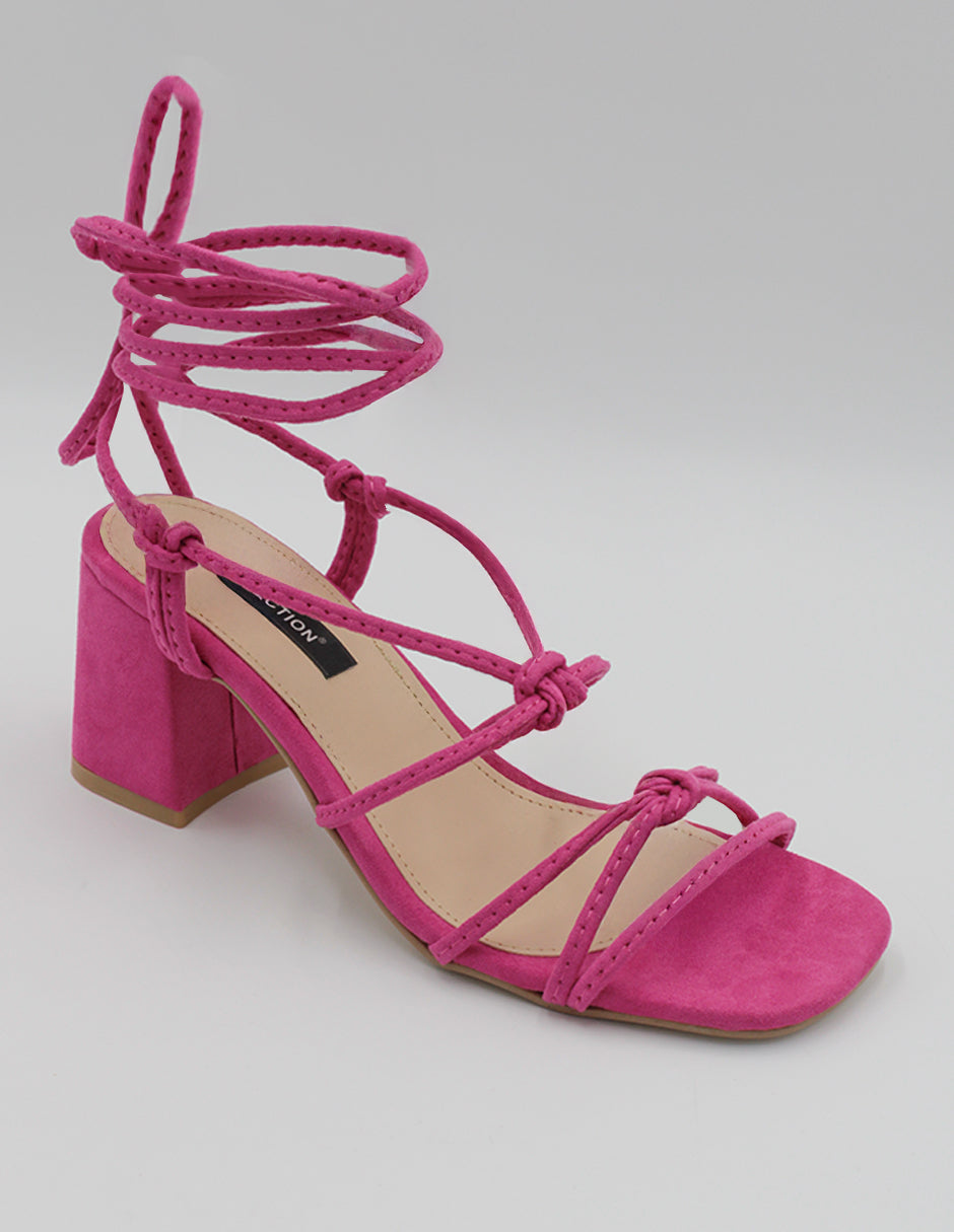 Sandalia con tacón Exterior Textil Color Rosa Para Mujer De RBCOLLECTION