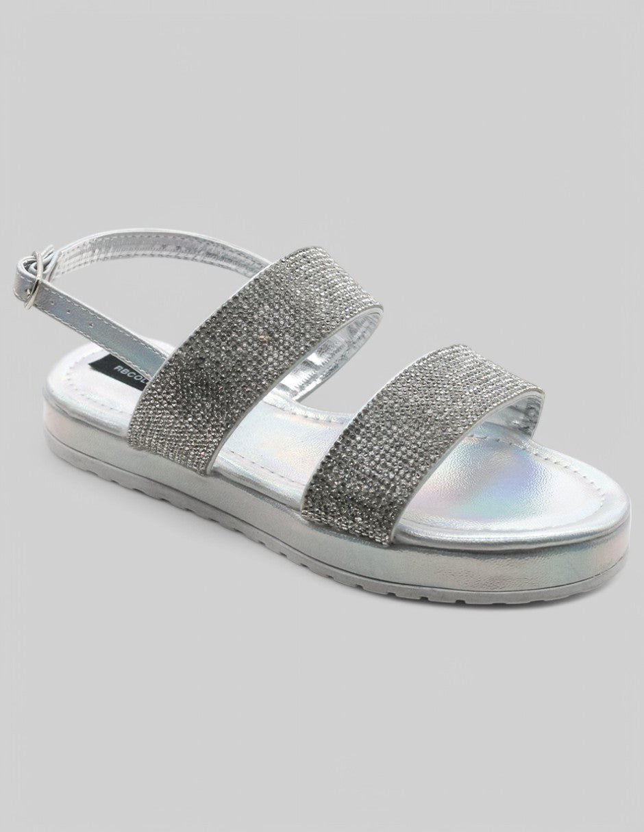 Sandalias Exterior Sintético Color Plata Para Niña De RBCOLLECTION
