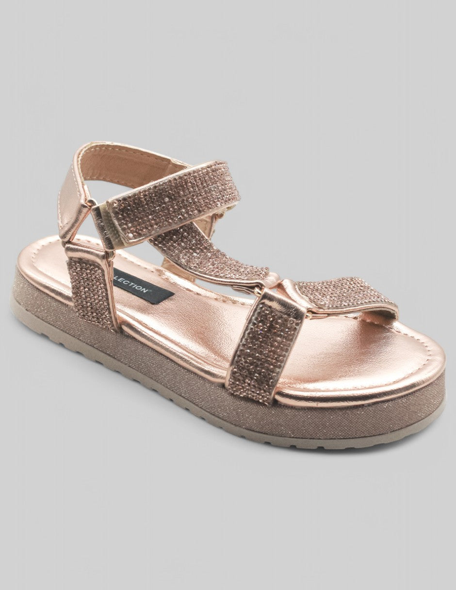 Sandalias Exterior Sintético Color Oro Para Niña De RBCOLLECTION