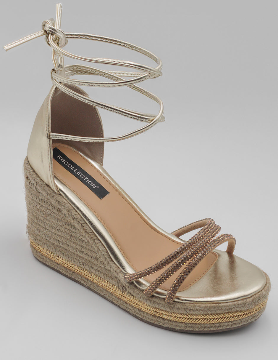 Sandalias con plataforma Classy en Piel vegana – Oro