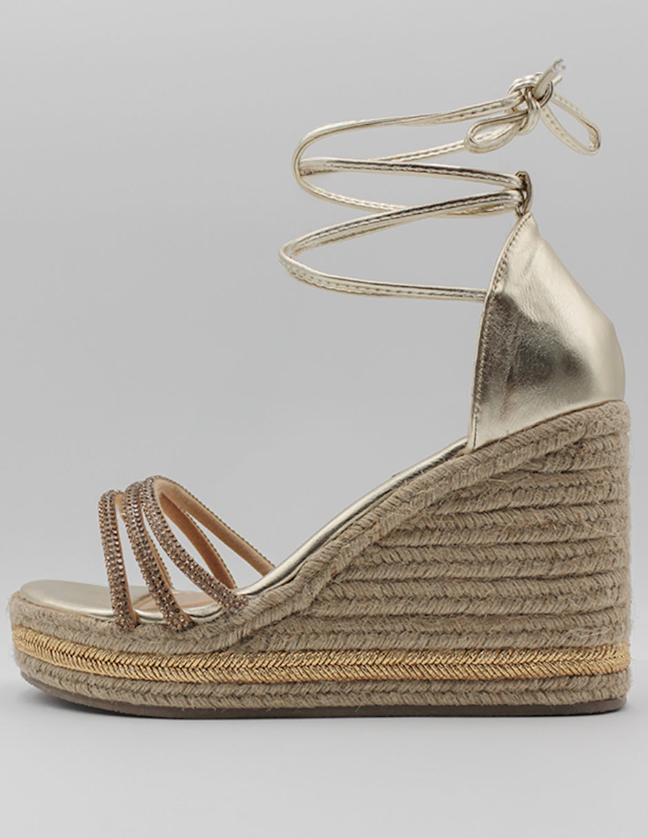 Sandalias con plataforma Classy en Piel vegana – Oro