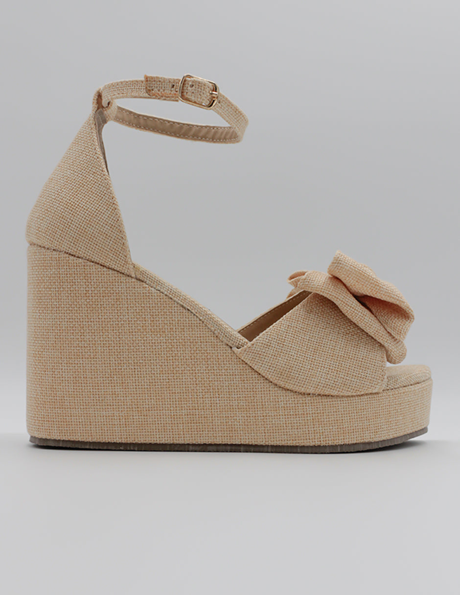 Sandalias con plataforma Dory en Textil – Beige