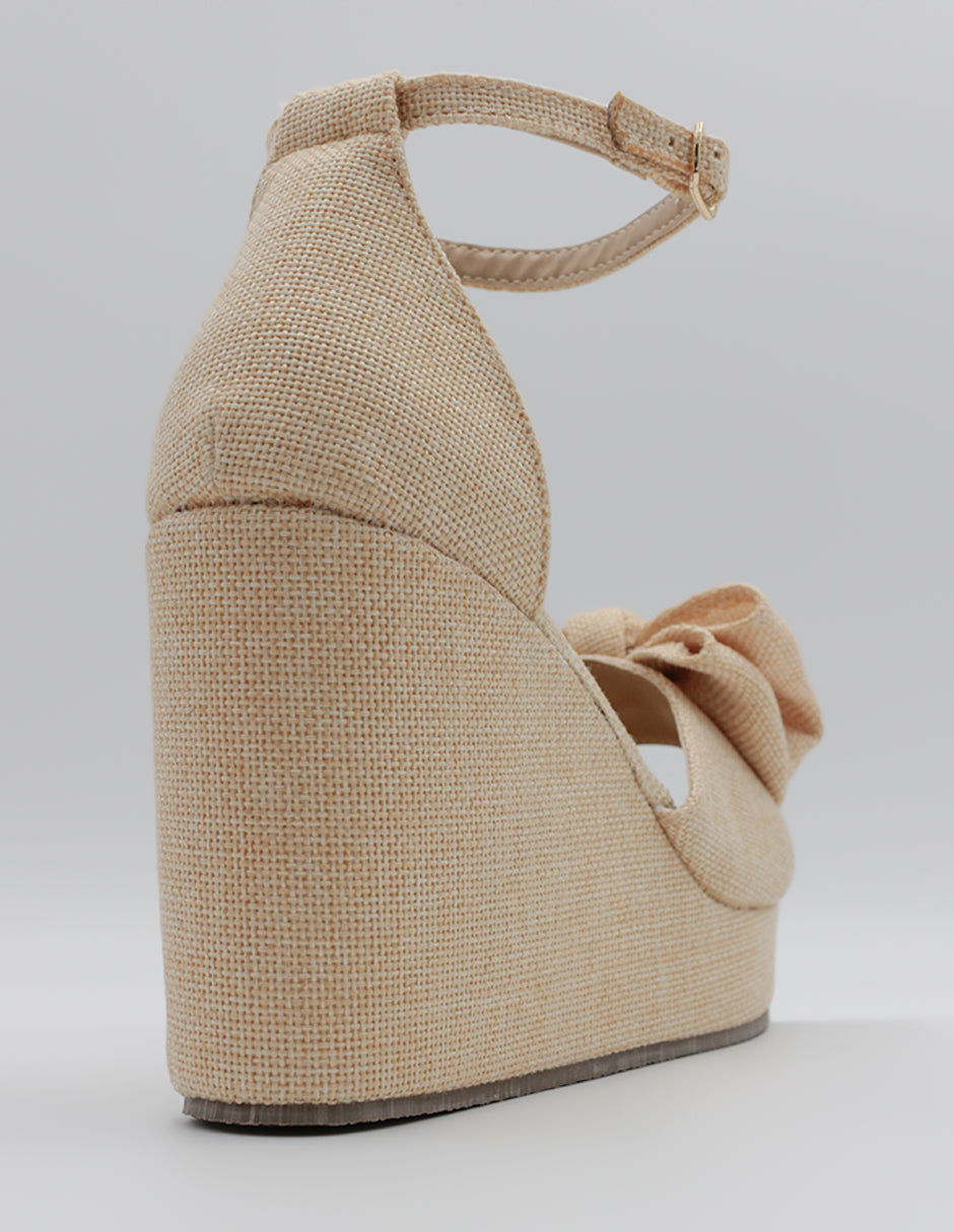 Sandalias con plataforma Dory en Textil – Beige