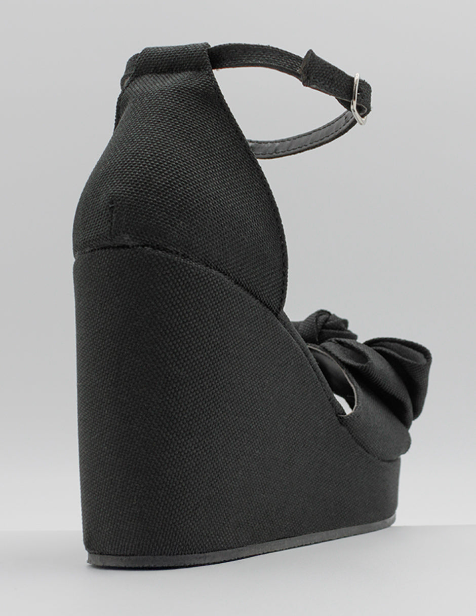 Sandalias con plataforma Dory en Textil – Negro