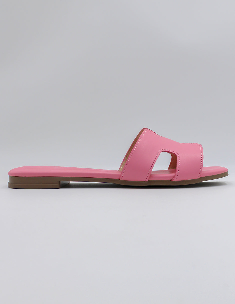 Sandalias de piso Soft en Piel vegana – Rosa