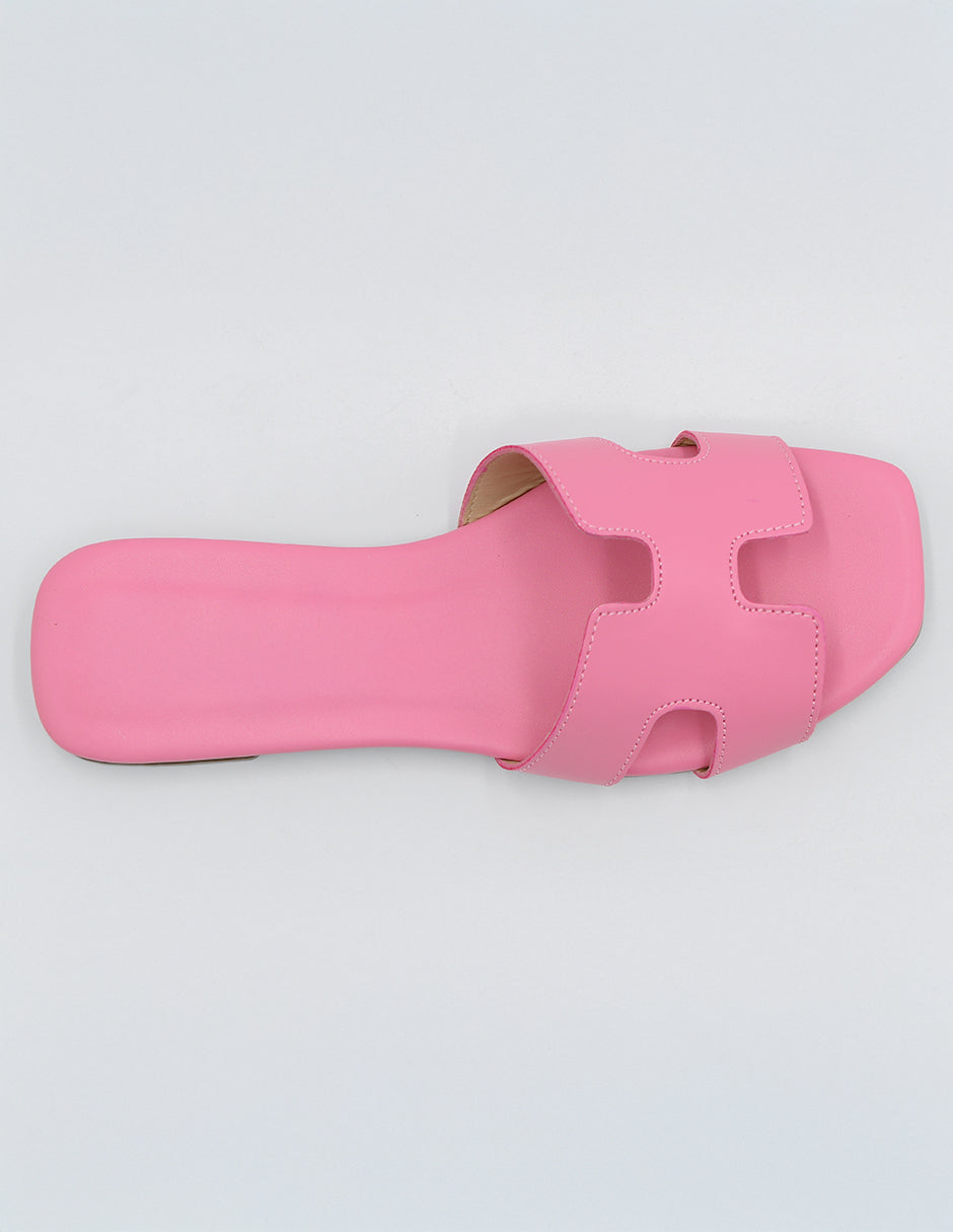 Sandalias de piso Soft en Piel vegana – Rosa