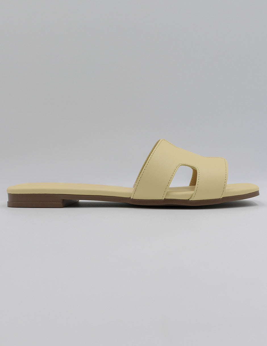 Sandalias de piso Soft en Piel vegana – Amarillo