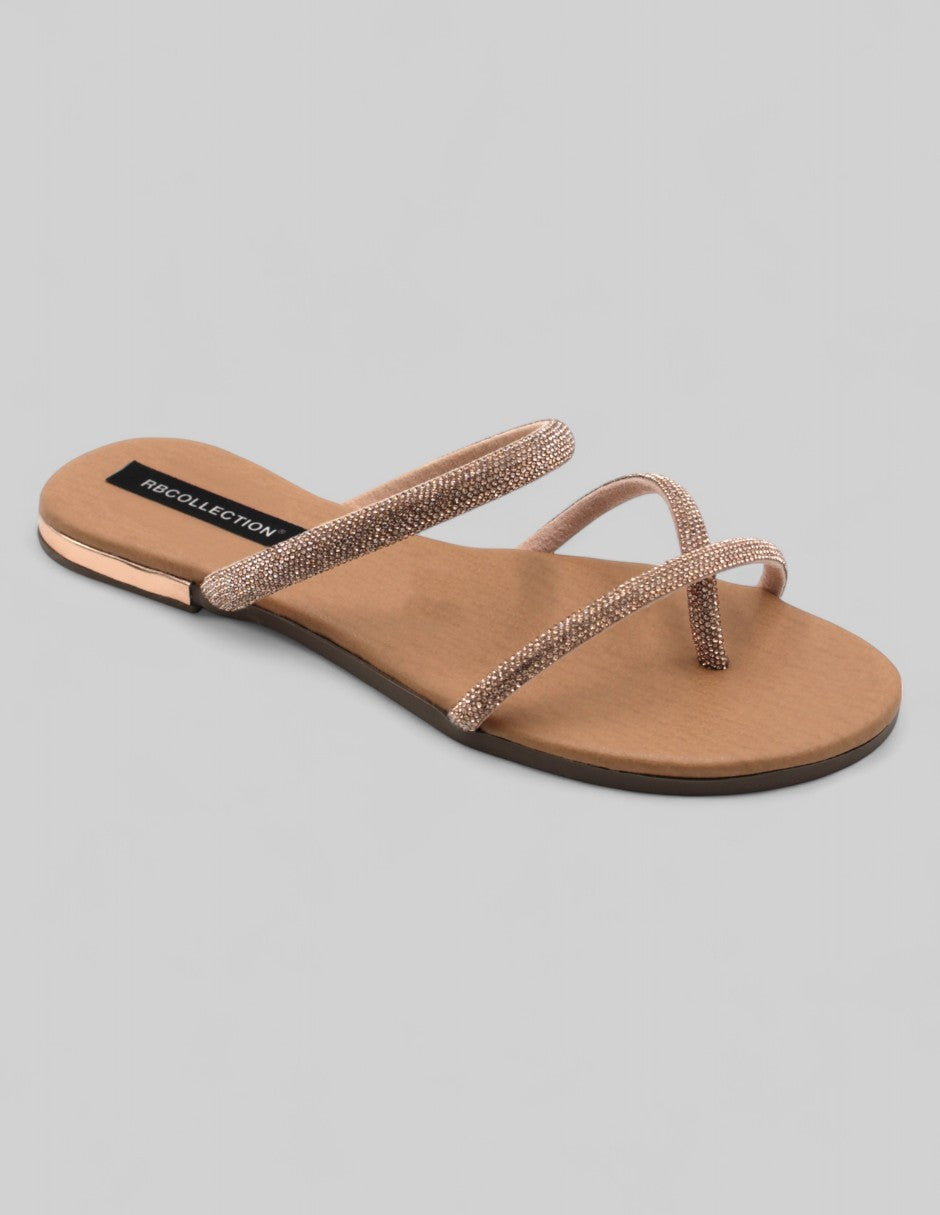 Sandalias de piso Exterior Textil Color Oro Para Mujer De RBCOLLECTION