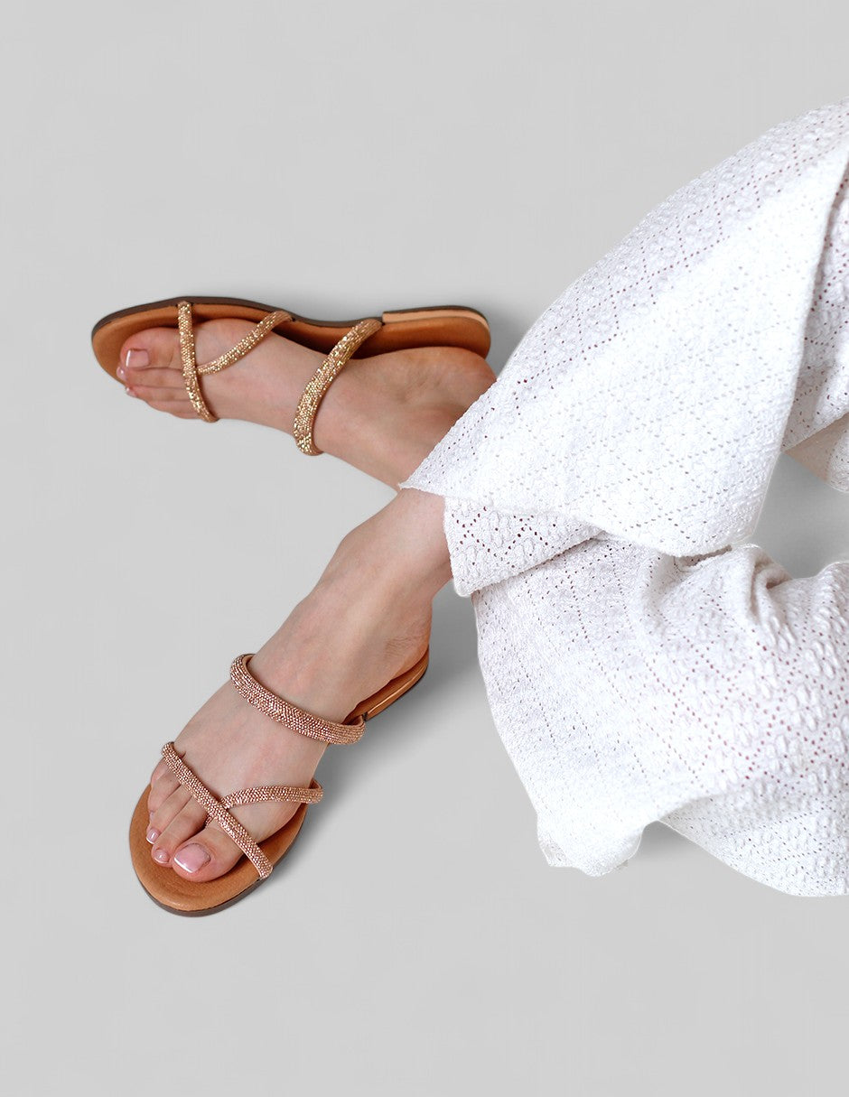 Sandalias de piso Soft Textil -Café