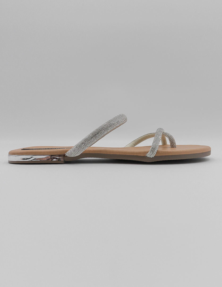 Sandalias de piso Soft en Textil – Plata