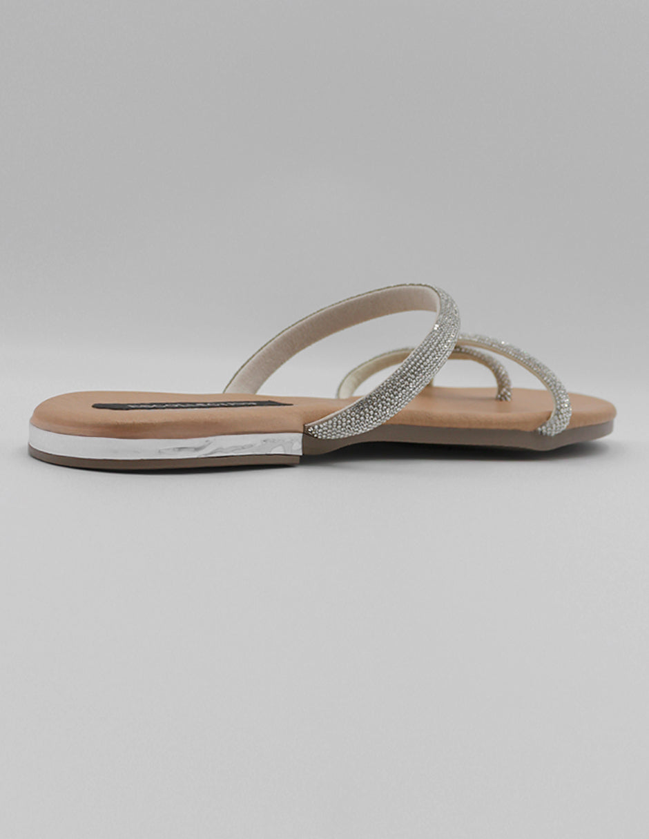 Sandalias de piso Soft en Textil – Plata