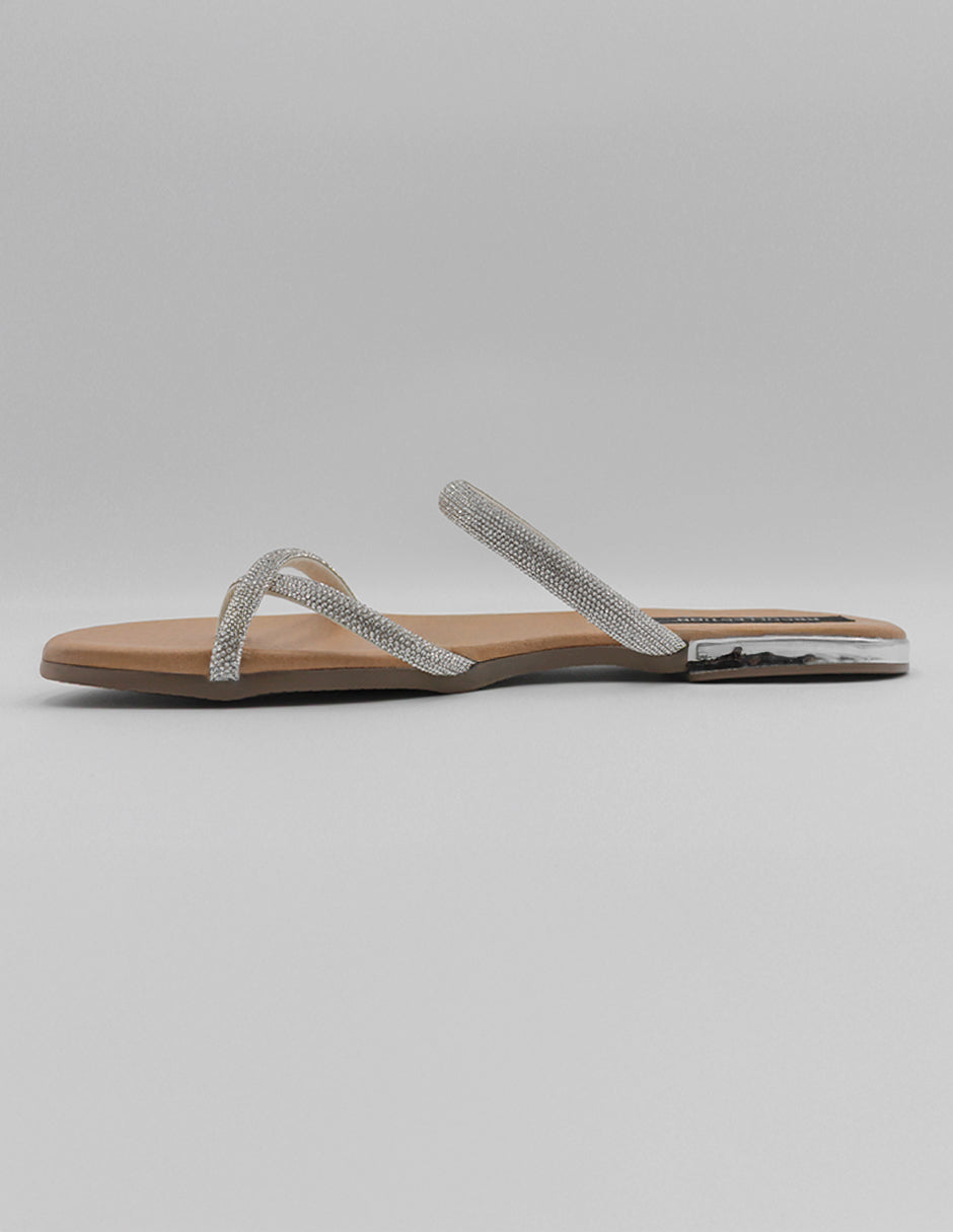 Sandalias de piso Soft en Textil – Plata