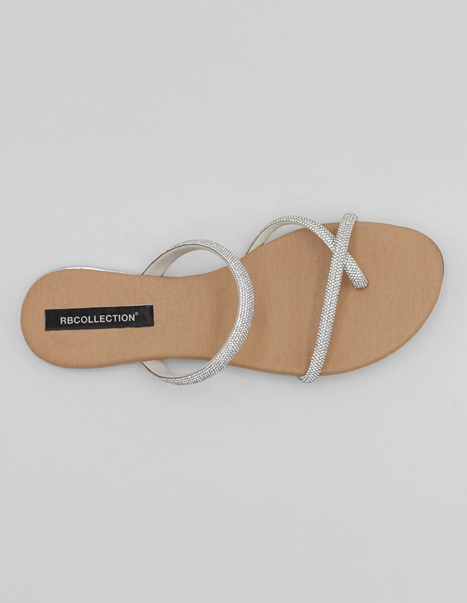 Sandalias de piso Soft en Textil – Plata