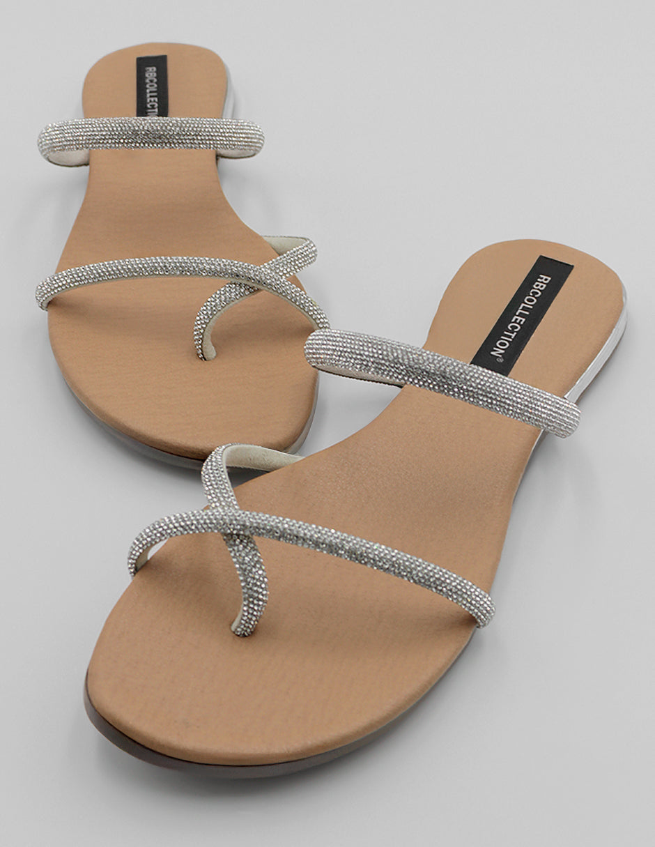 Sandalias de piso Soft en Textil – Plata