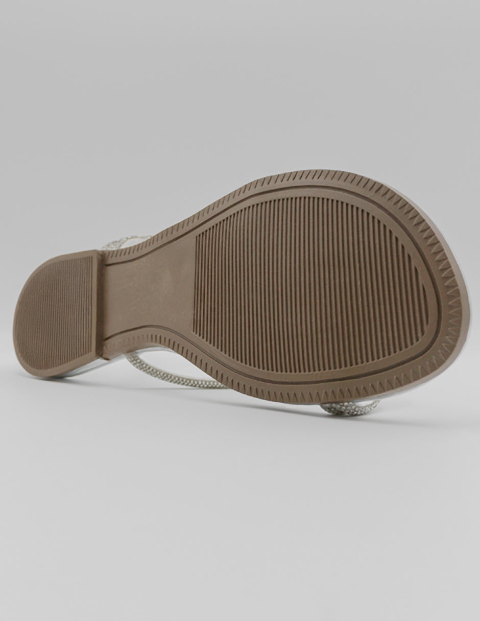 Sandalias de piso Soft en Textil – Plata