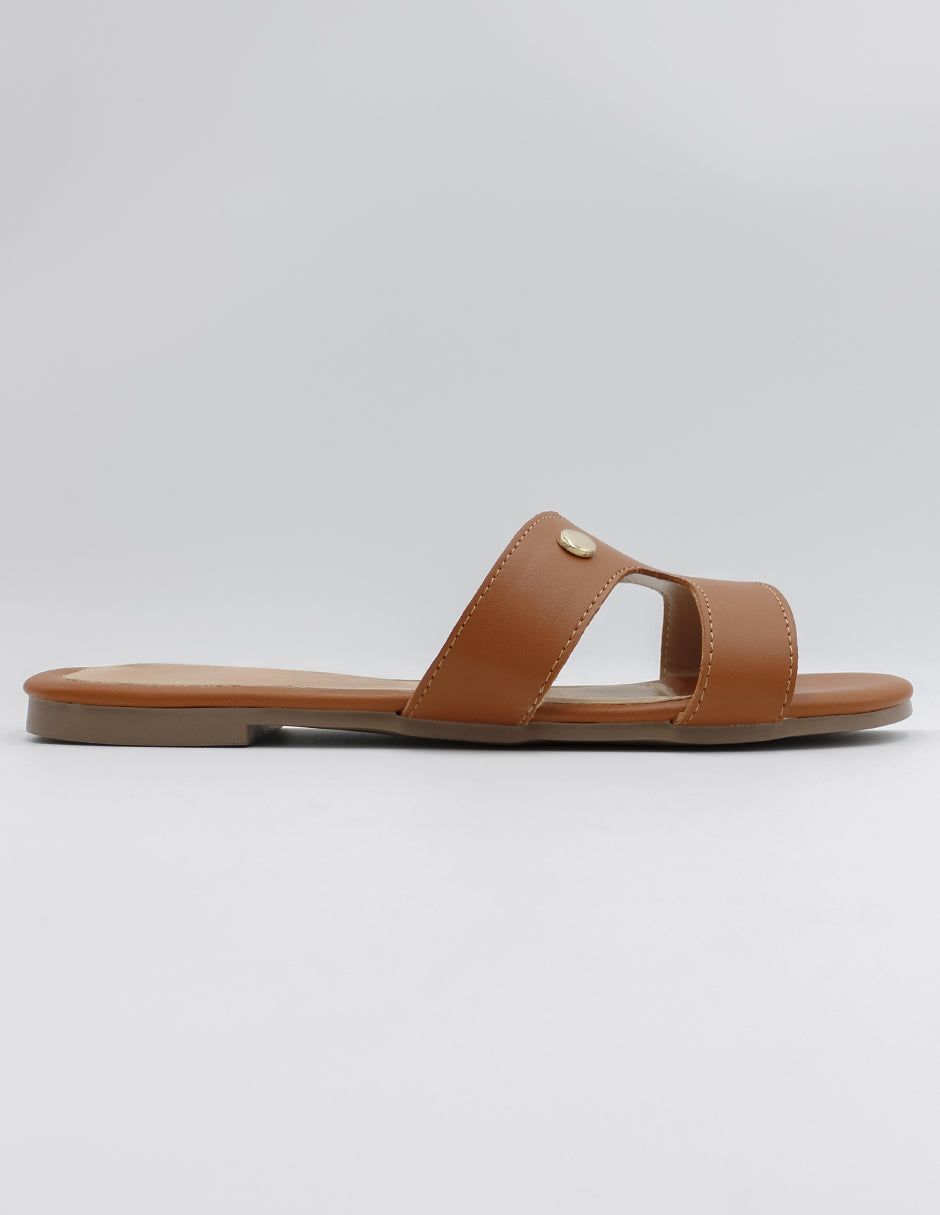 Sandalias de piso Soft en Piel vegana – Café