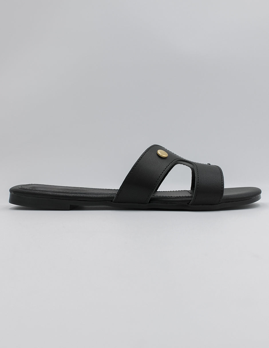 Sandalias de piso Soft en Piel vegana – Negro