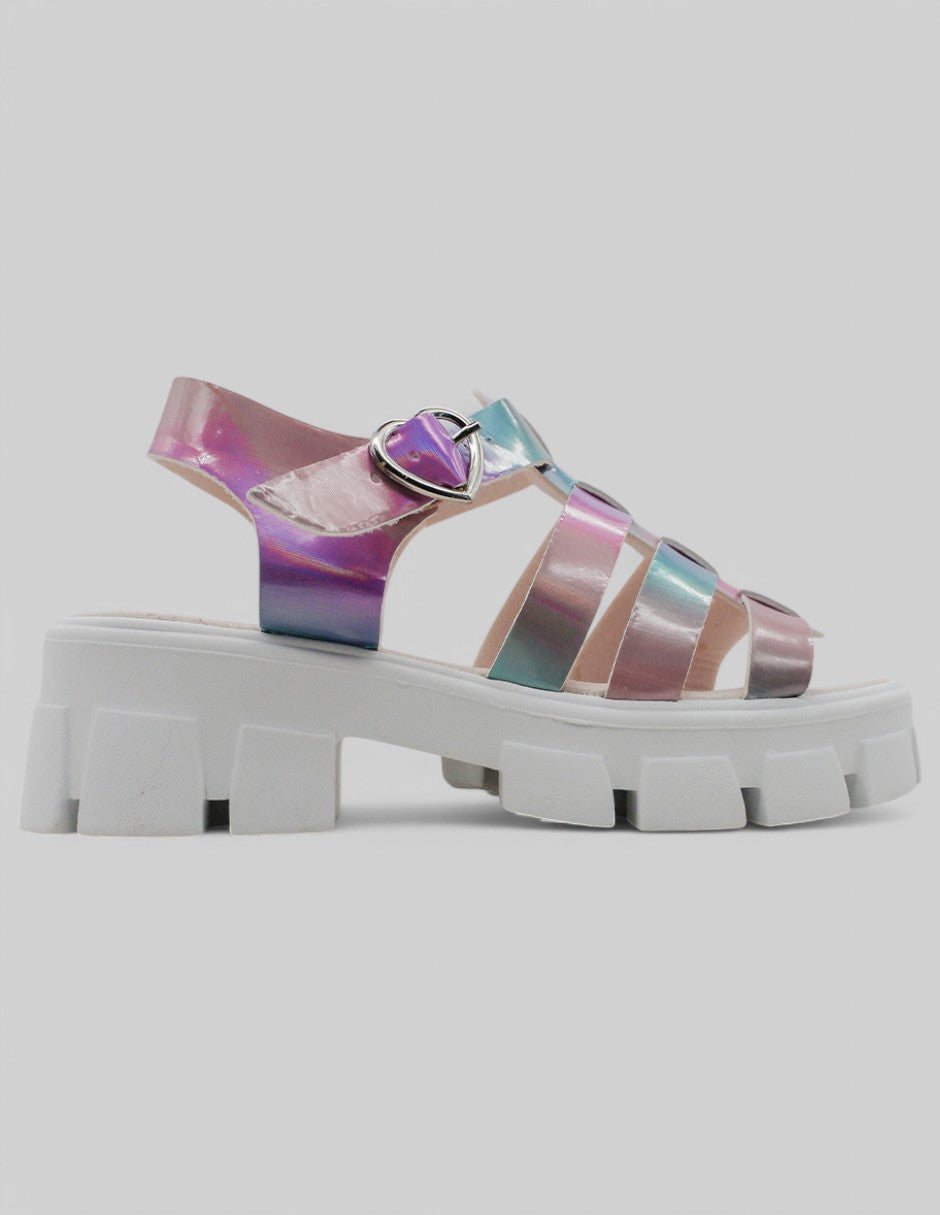 Sandalias Kids en Piel vegana – Multicolor