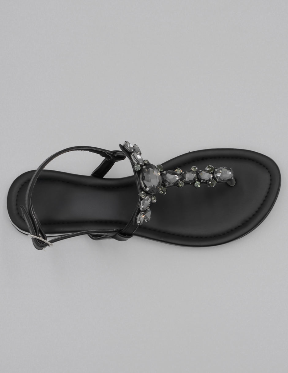 Sandalias de piso Soft en Piel vegana – Negro