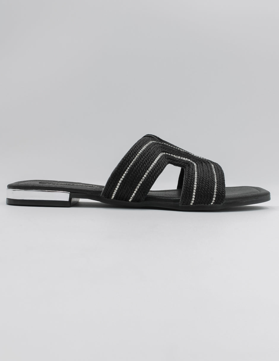 Sandalias de piso Soft en Textil – Negro