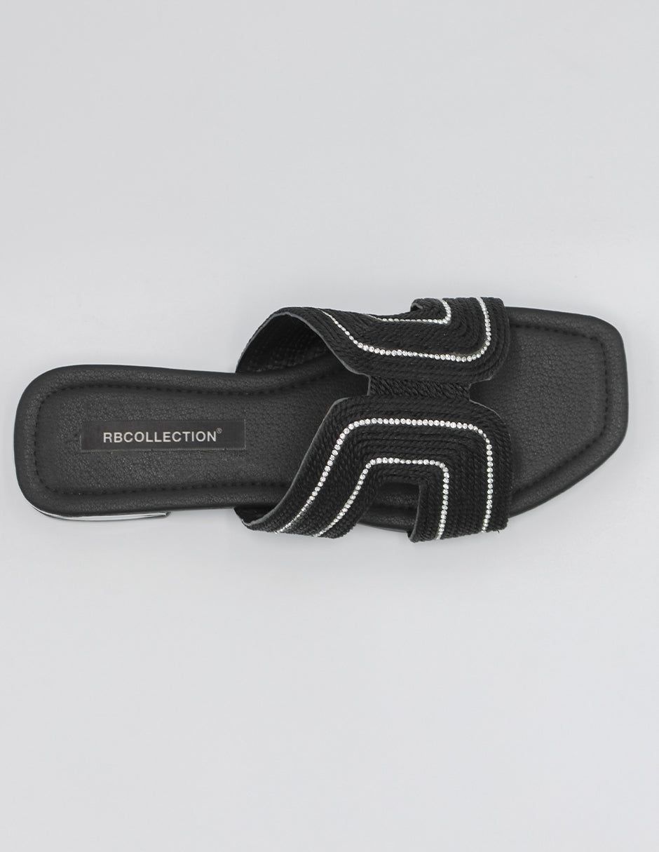Sandalias de piso Soft en Textil – Negro