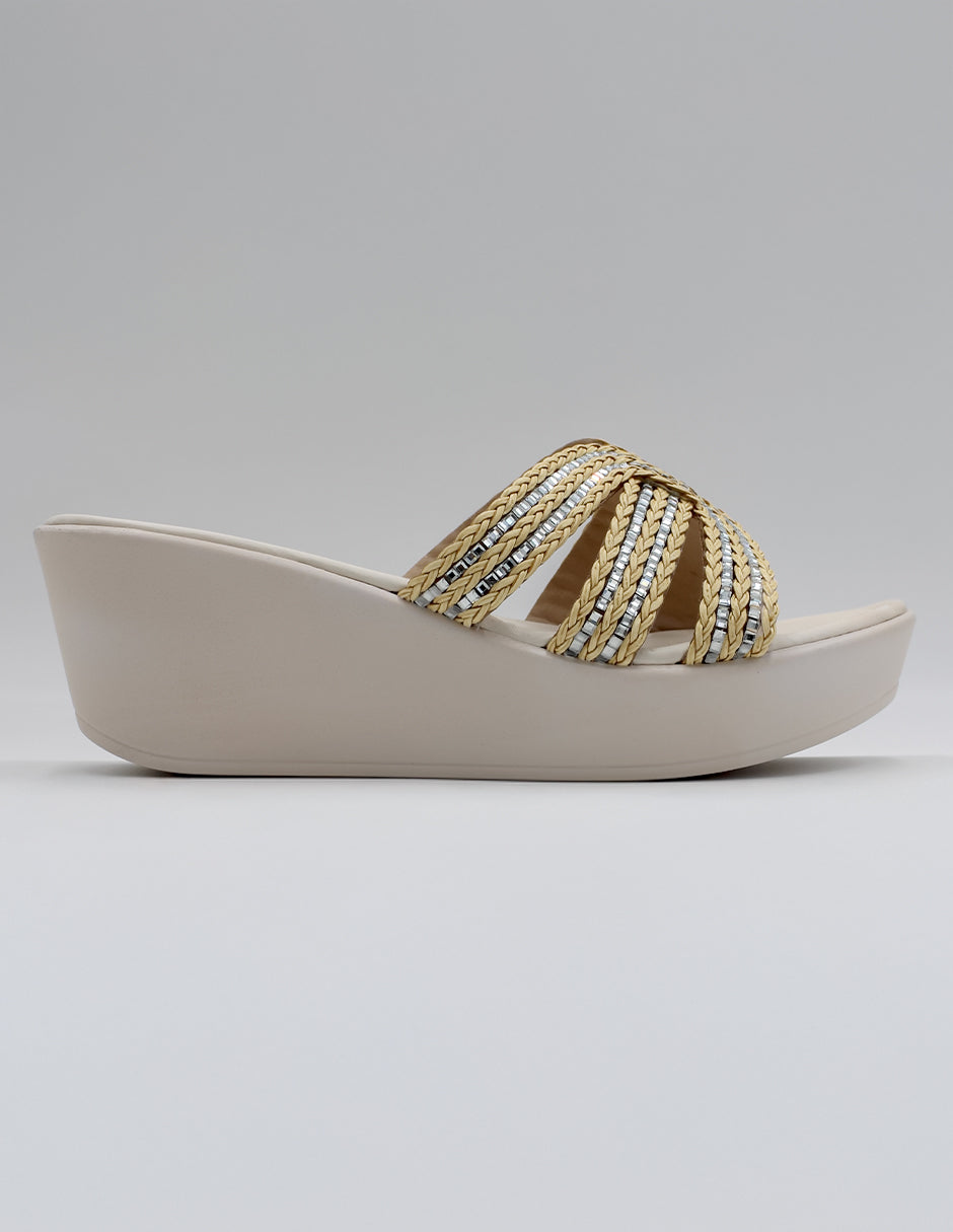 Sandalias con plataforma Daily en Piel vegana – Beige