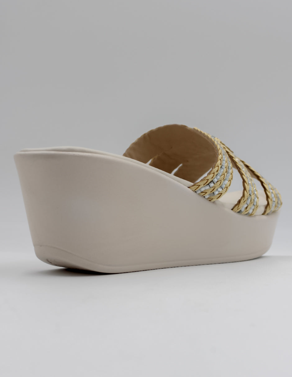 Sandalias con plataforma Daily en Piel vegana – Beige