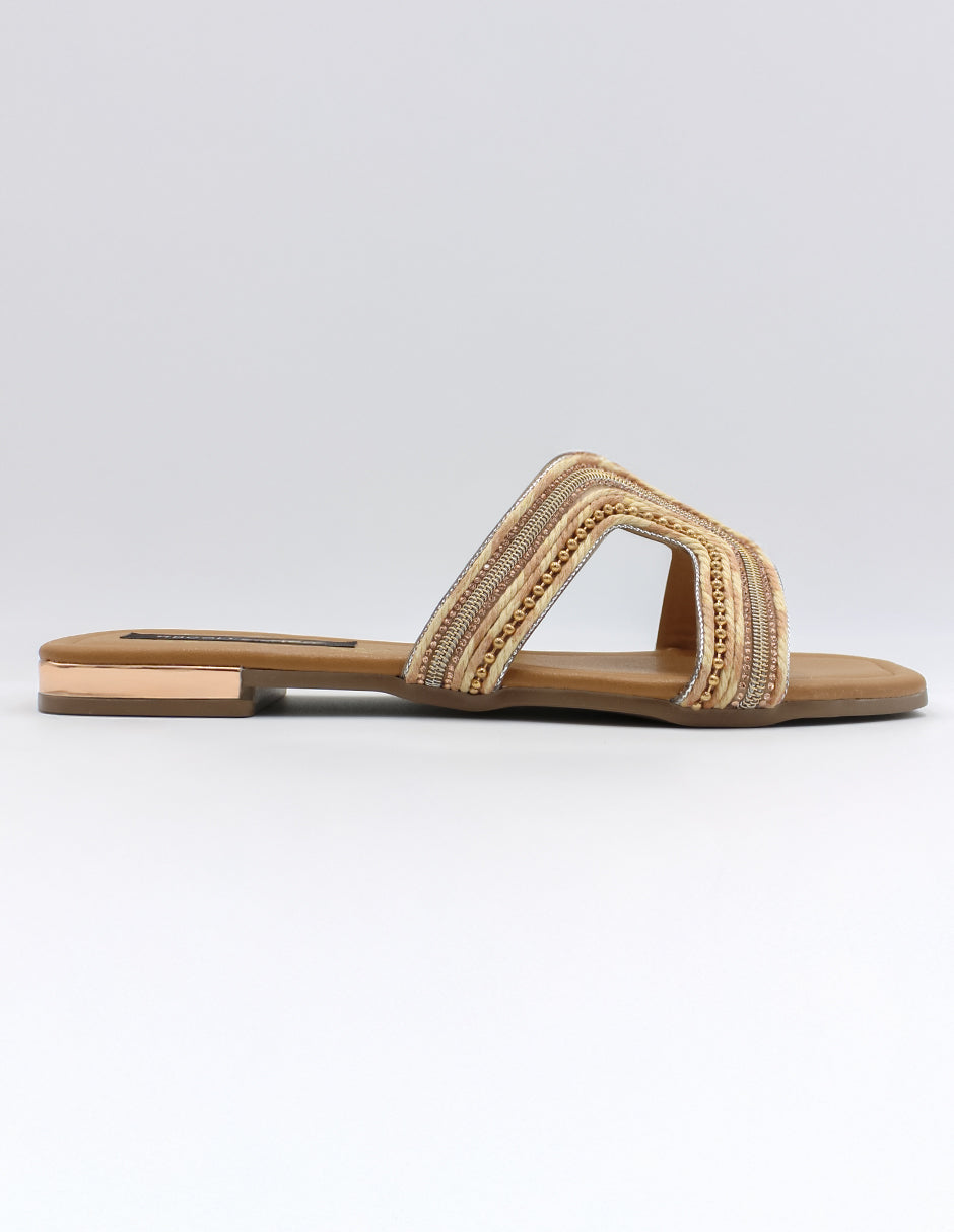 Sandalias de piso Soft en Textil – Café