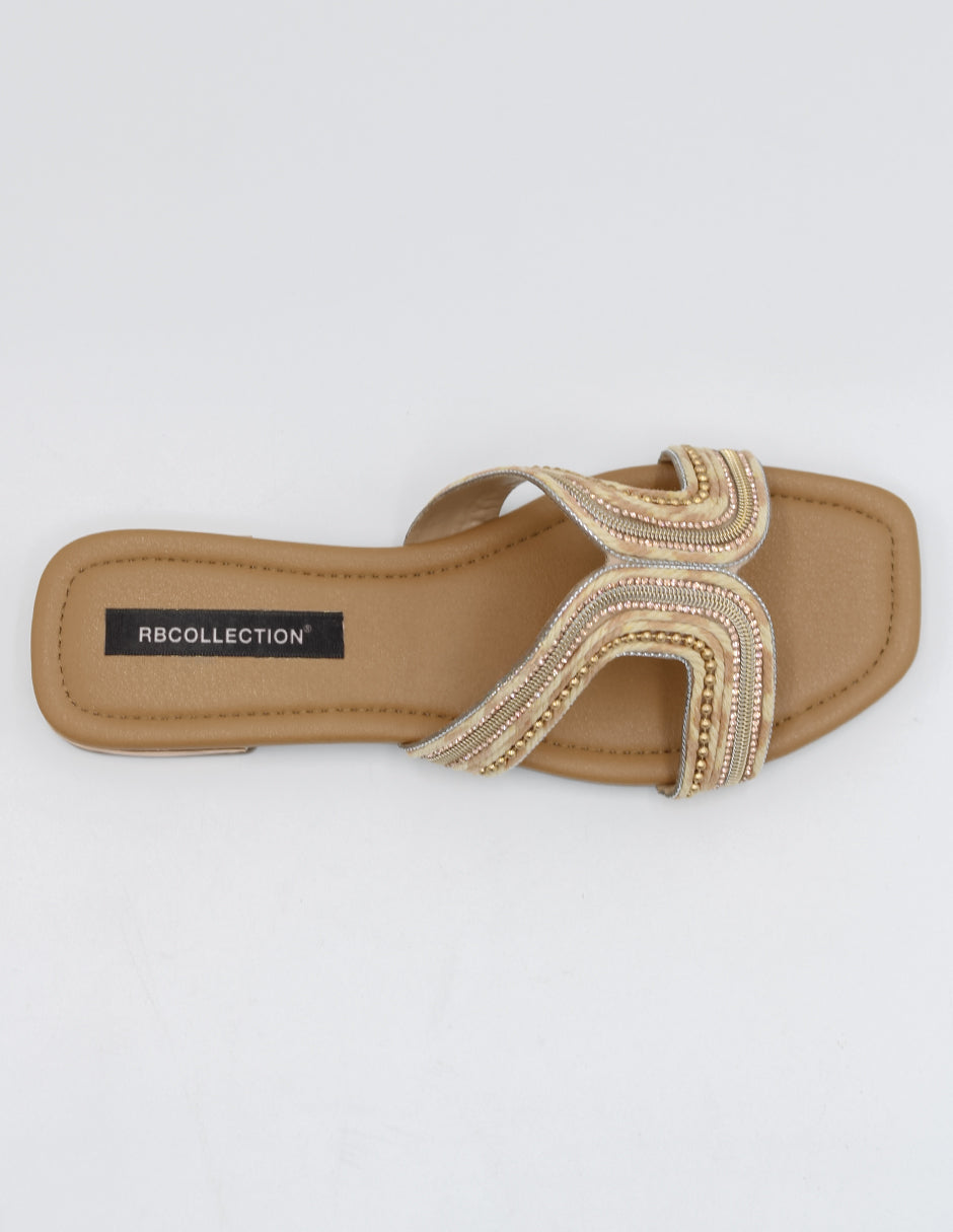Sandalias de piso Soft en Textil – Café