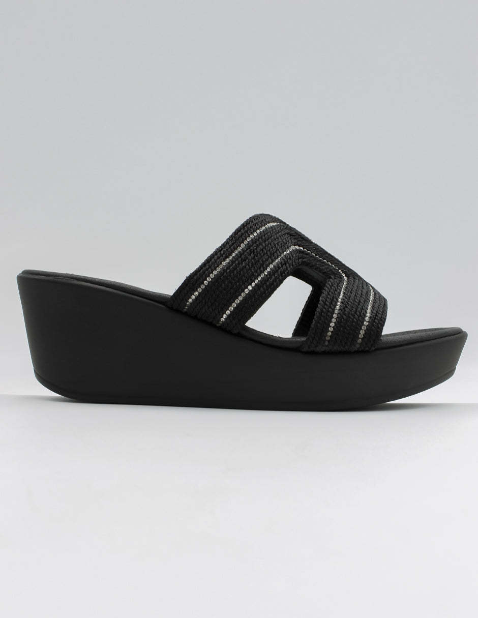 Sandalias con plataforma Daily en Textil – Negro