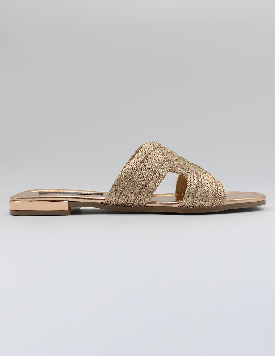 Sandalias de piso Soft en Textil – Dorado