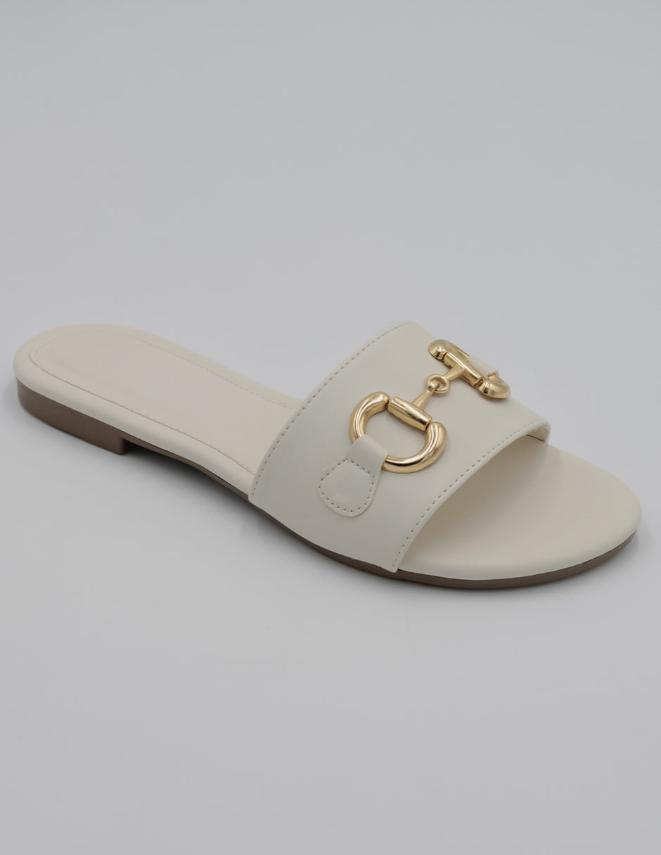 Sandalias de piso Exterior Piel vegana Color Blanco Para Mujer De RBBASICS