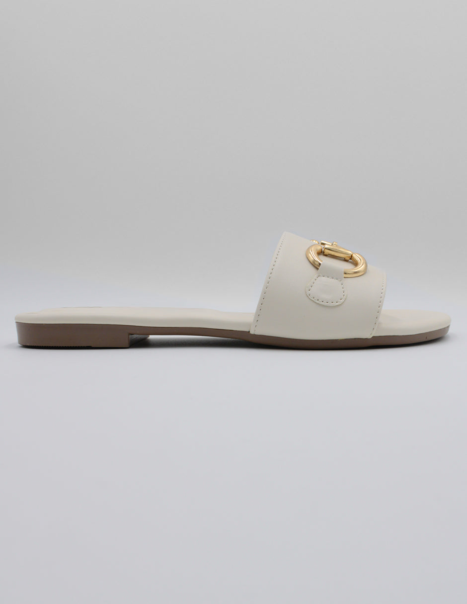 Sandalias de piso Soft en Piel vegana – Blanco