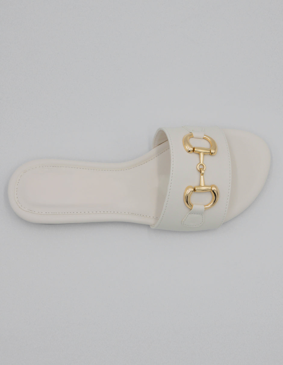 Sandalias de piso Soft en Piel vegana – Blanco