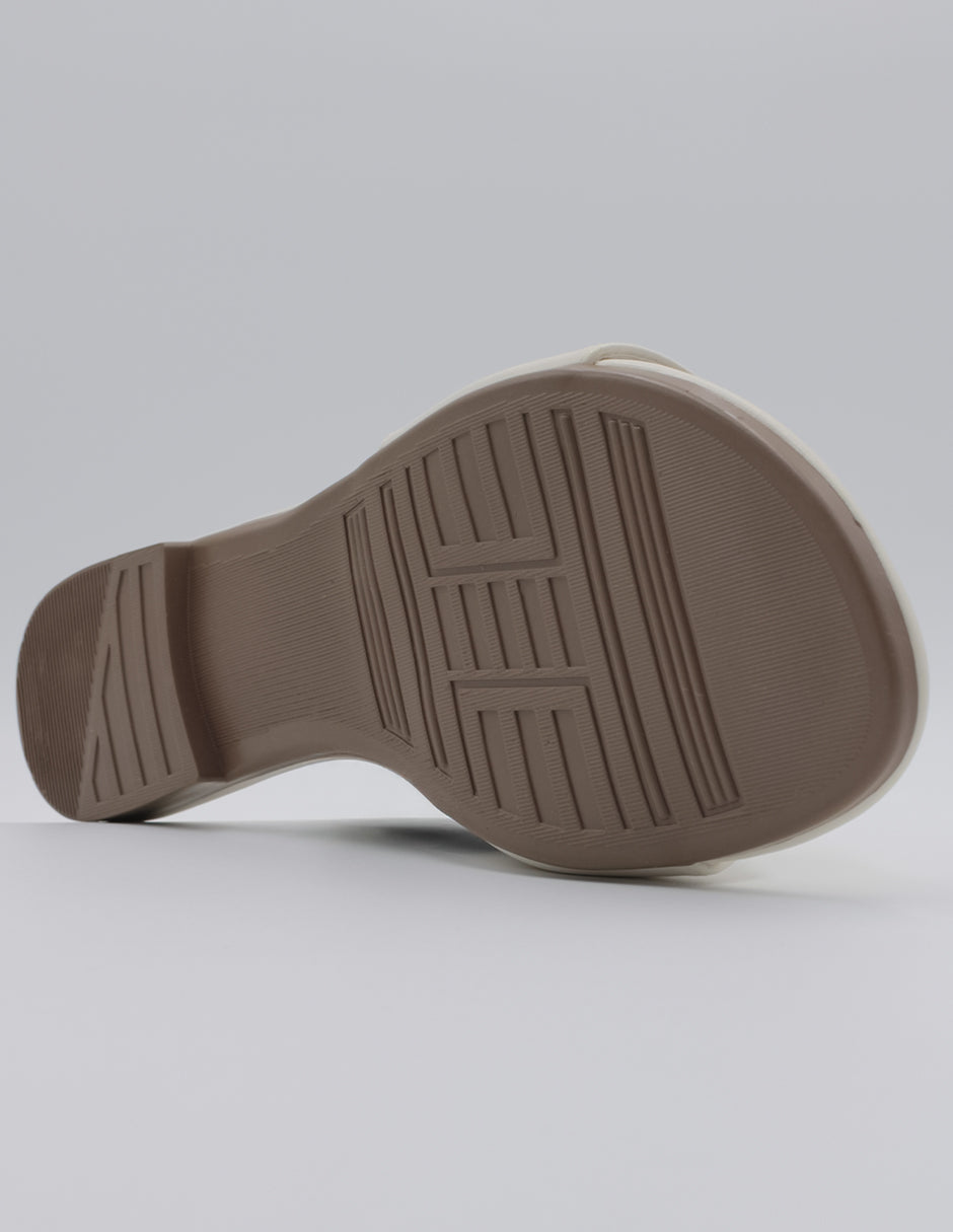 Sandalias de piso Soft en Piel vegana – Blanco