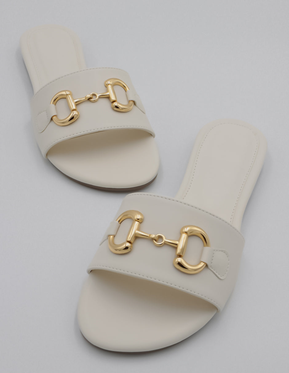 Sandalias de piso Soft en Piel vegana – Blanco