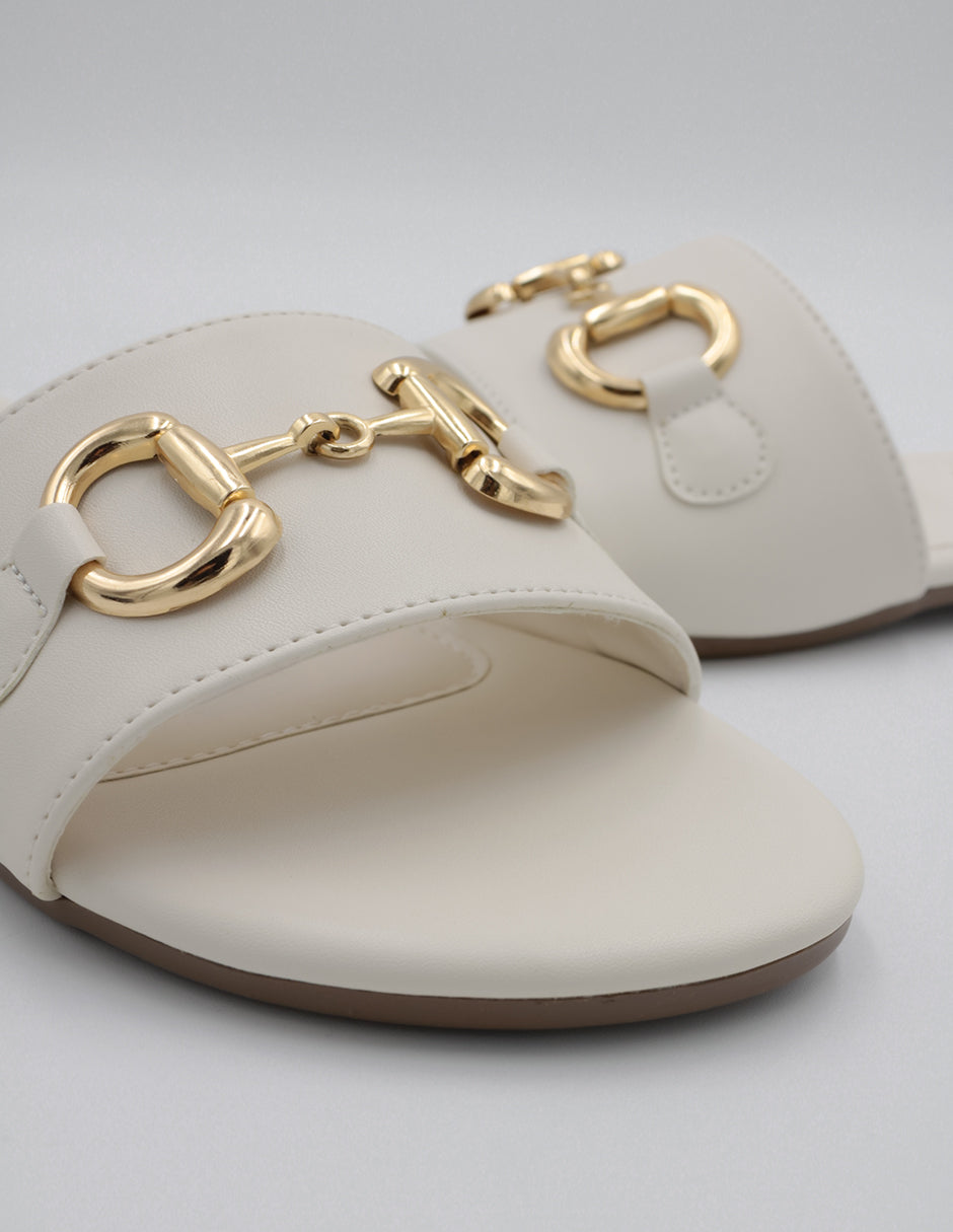 Sandalias de piso Soft en Piel vegana – Blanco