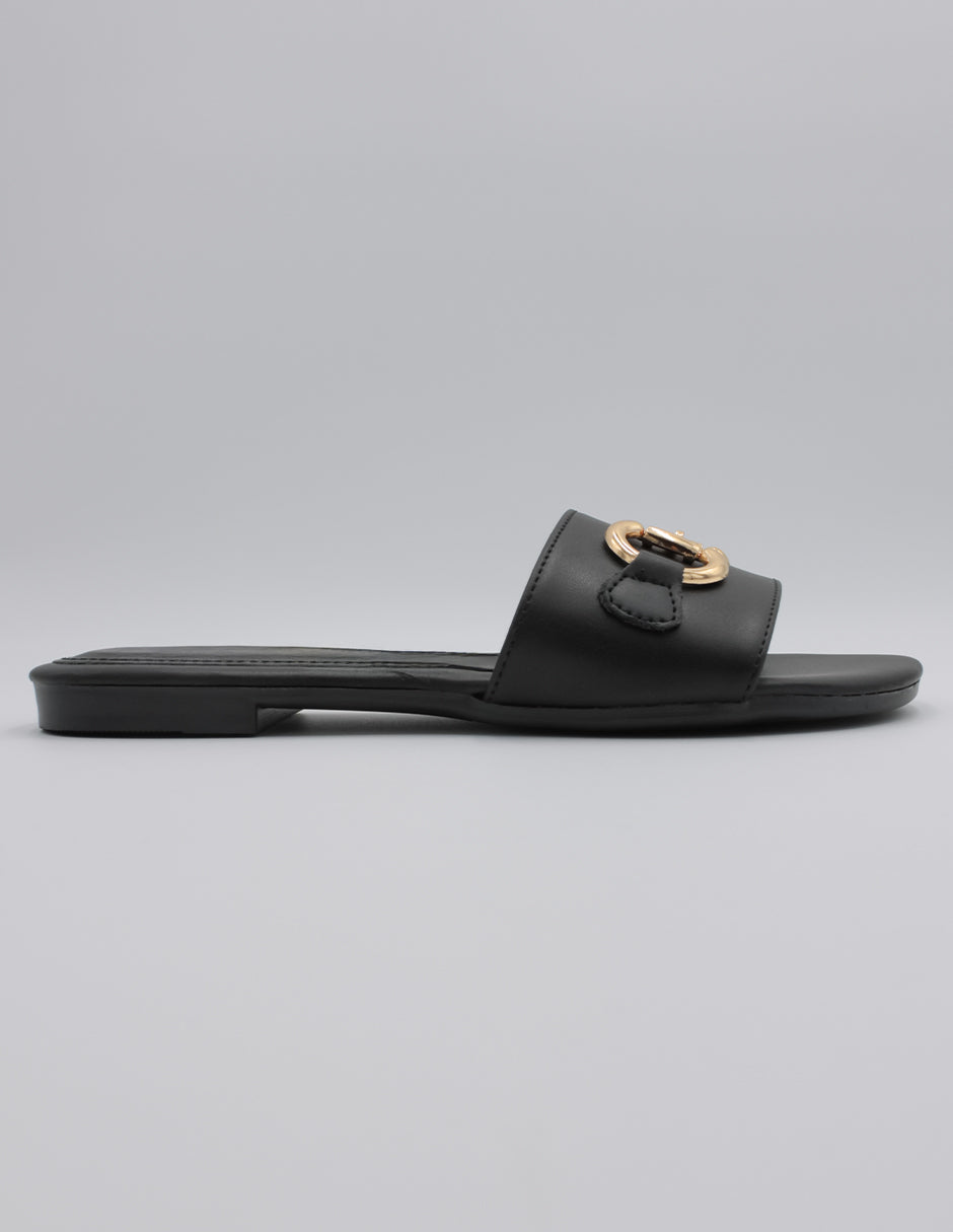 Sandalias de piso Soft en Piel vegana – Negro