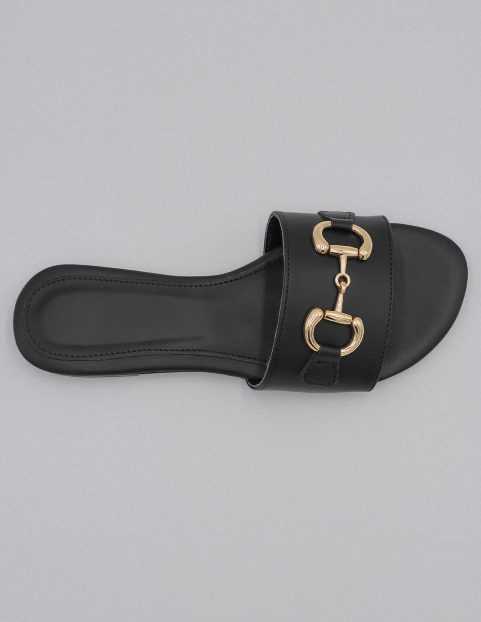 Sandalias de piso Soft en Piel vegana – Negro