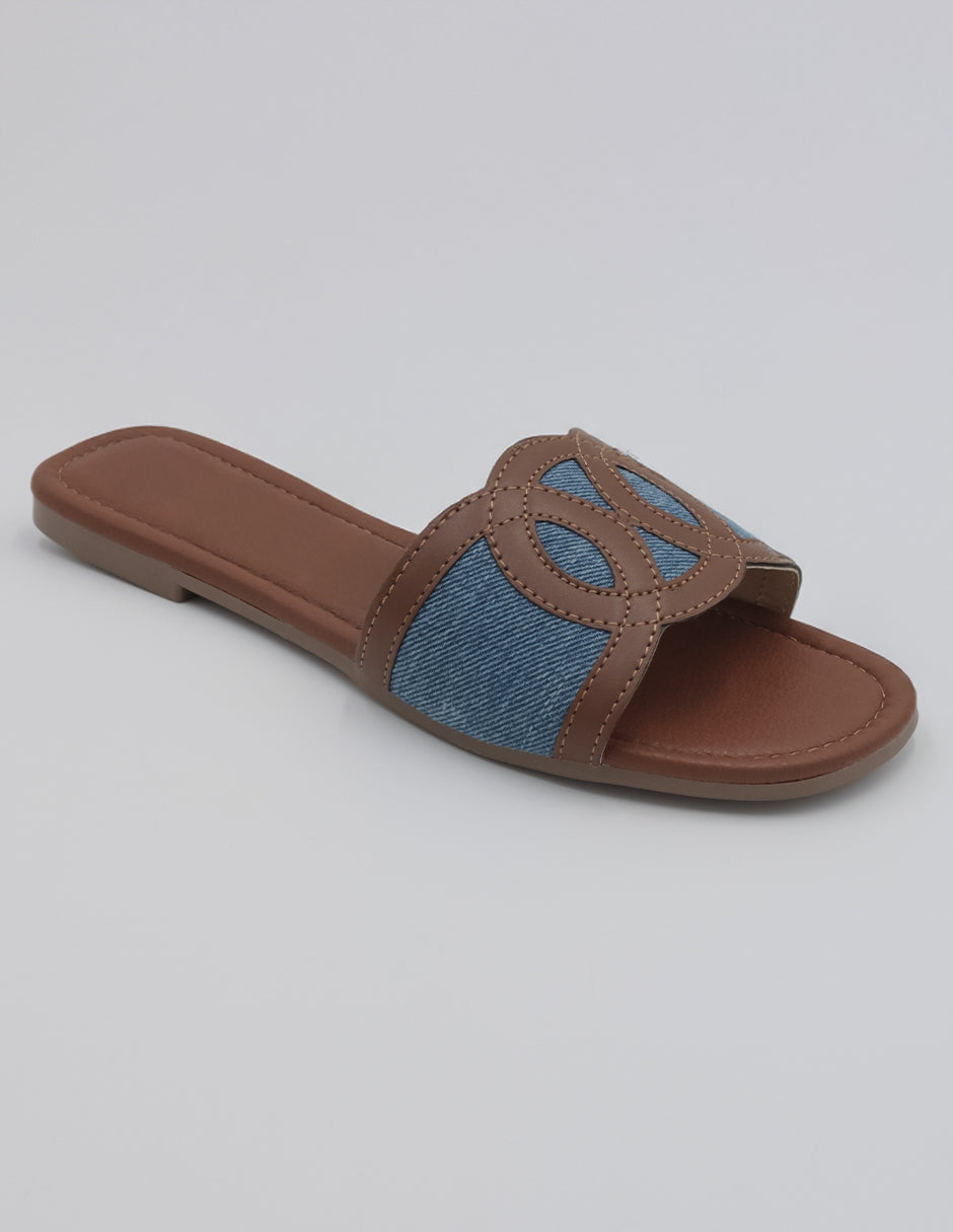 Sandalias de piso Exterior Textil Color Azul Para Mujer De RBBASICS