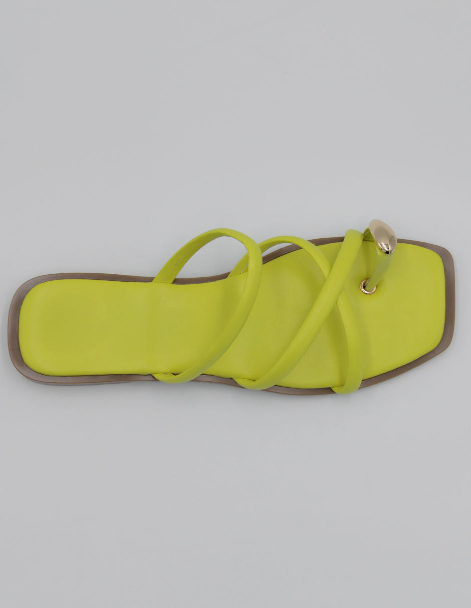 Sandalias de piso Soft en Piel vegana – Verde