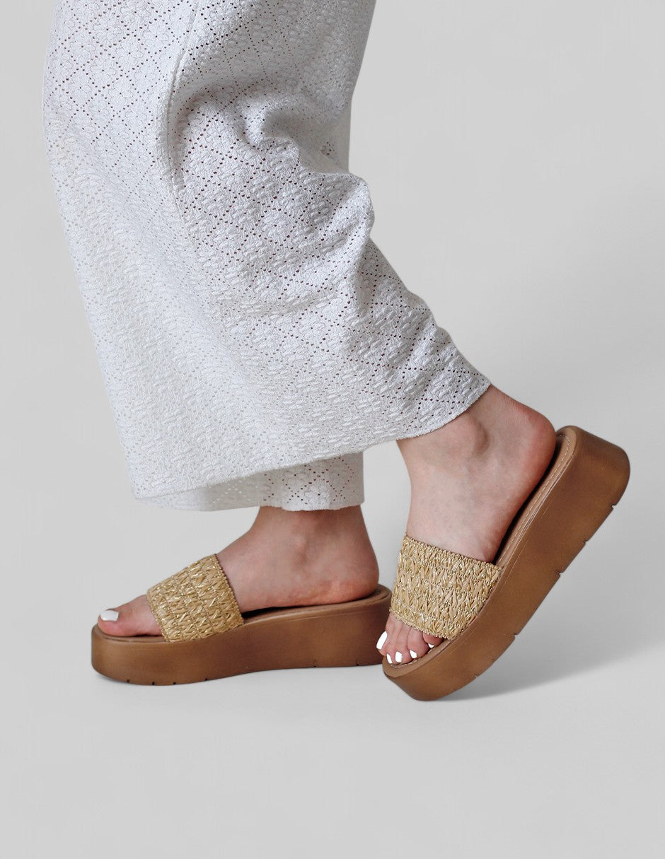 Sandalias con plataforma Yuri Sintético - Beige
