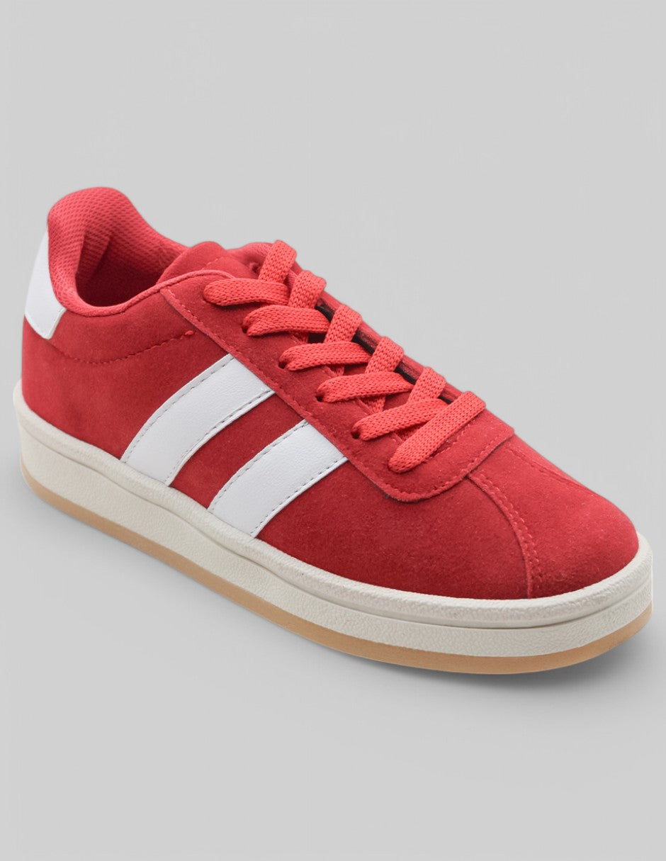 Tenis Exterior Gamuza Color Rojo Para Niño De RBCOLLECTION