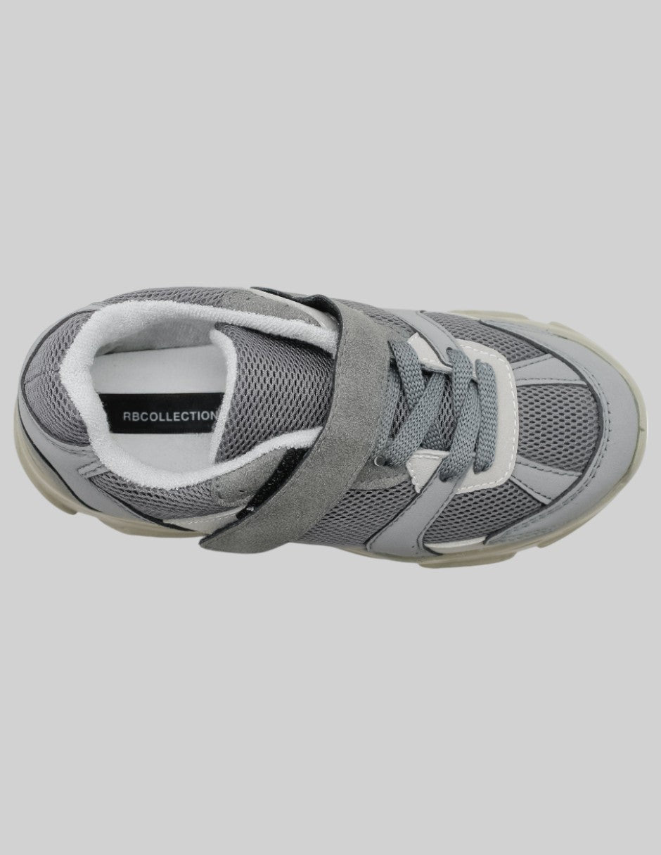 Tenis Kids en Textil – Gris