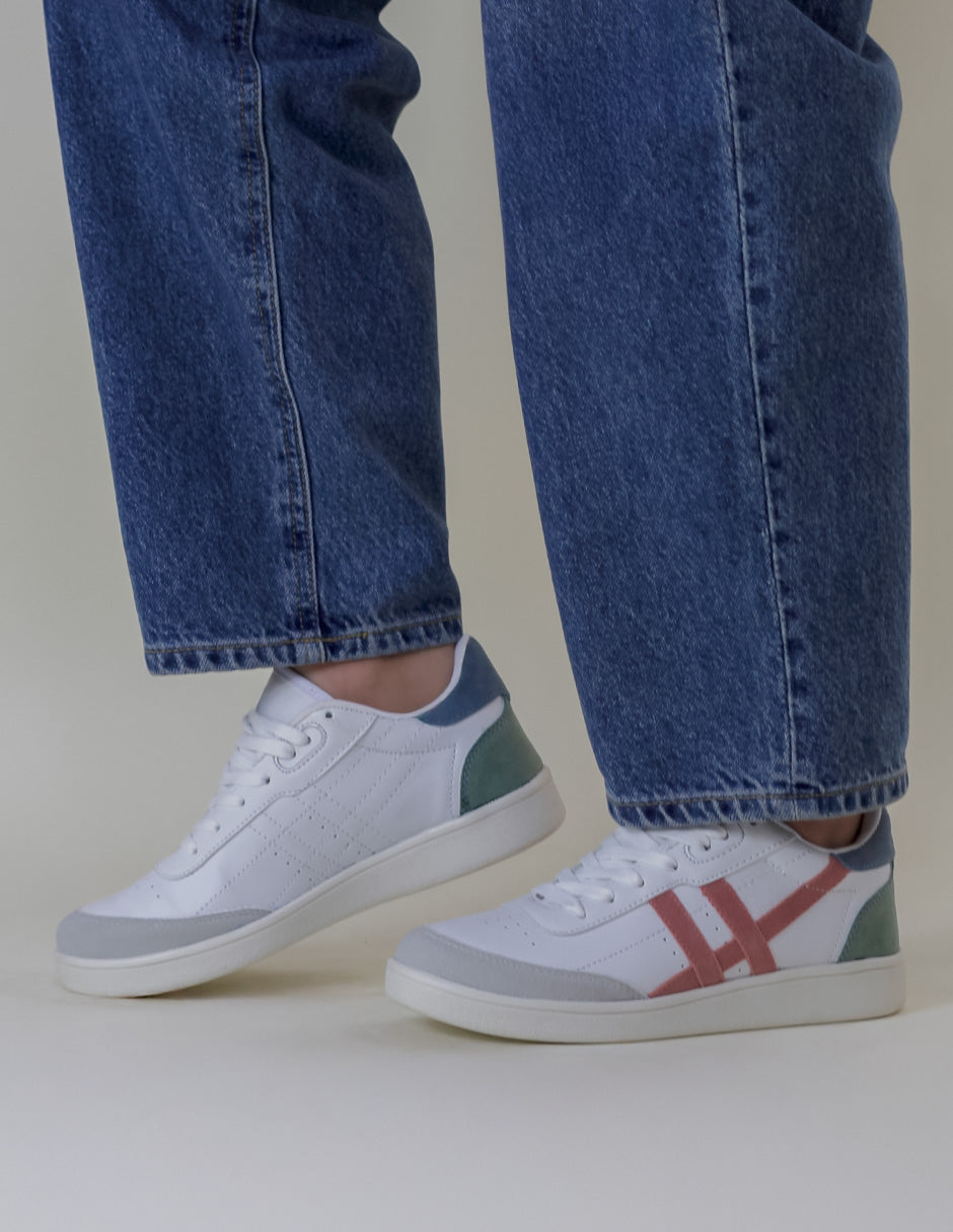 Tenis con cordones  Higline en Textil – Blanco