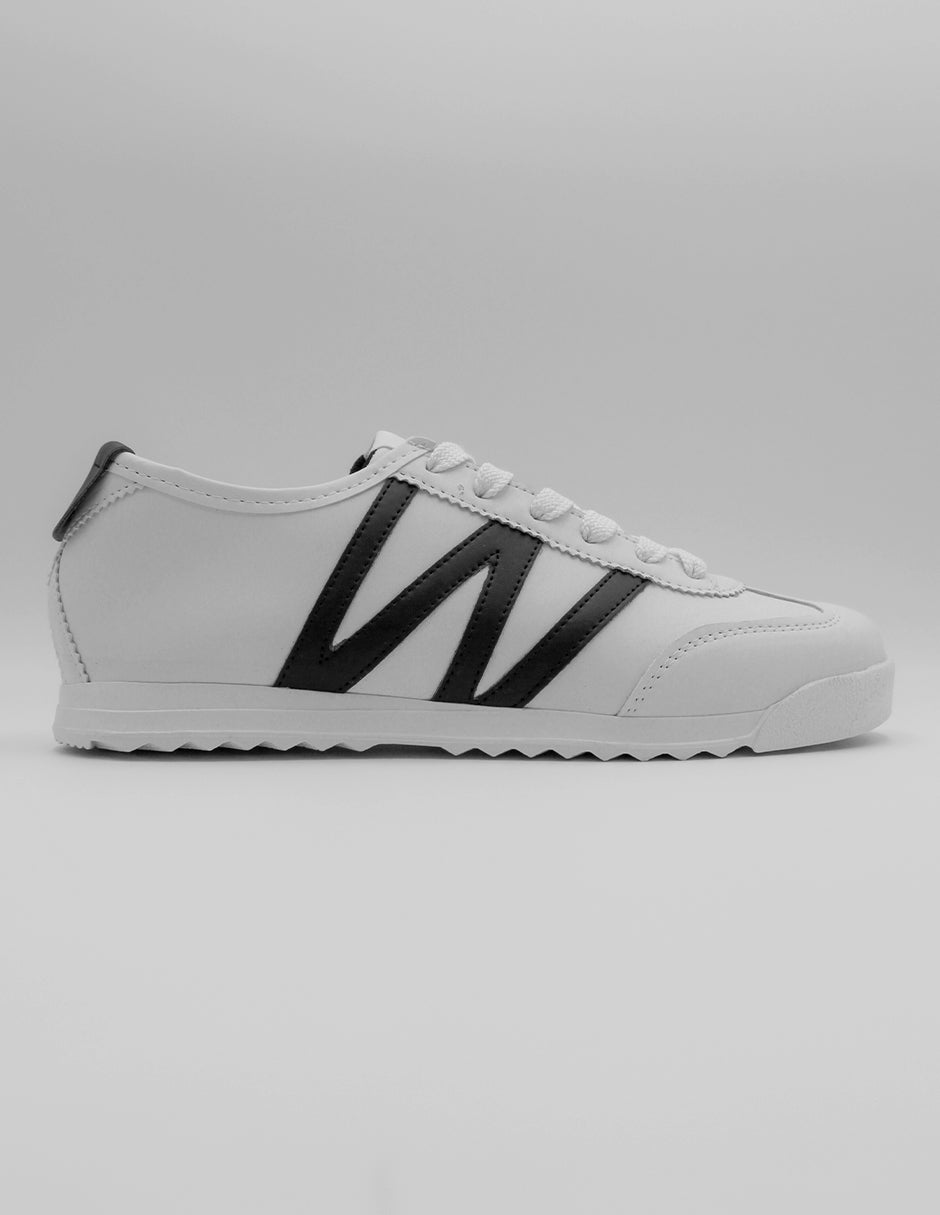 Tenis con cordones  MQ en Textil – Blanco