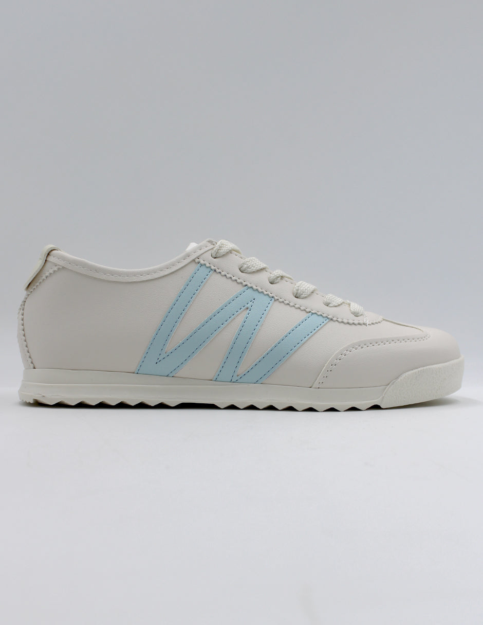 Tenis con cordones  MQ en Piel vegana – Beige