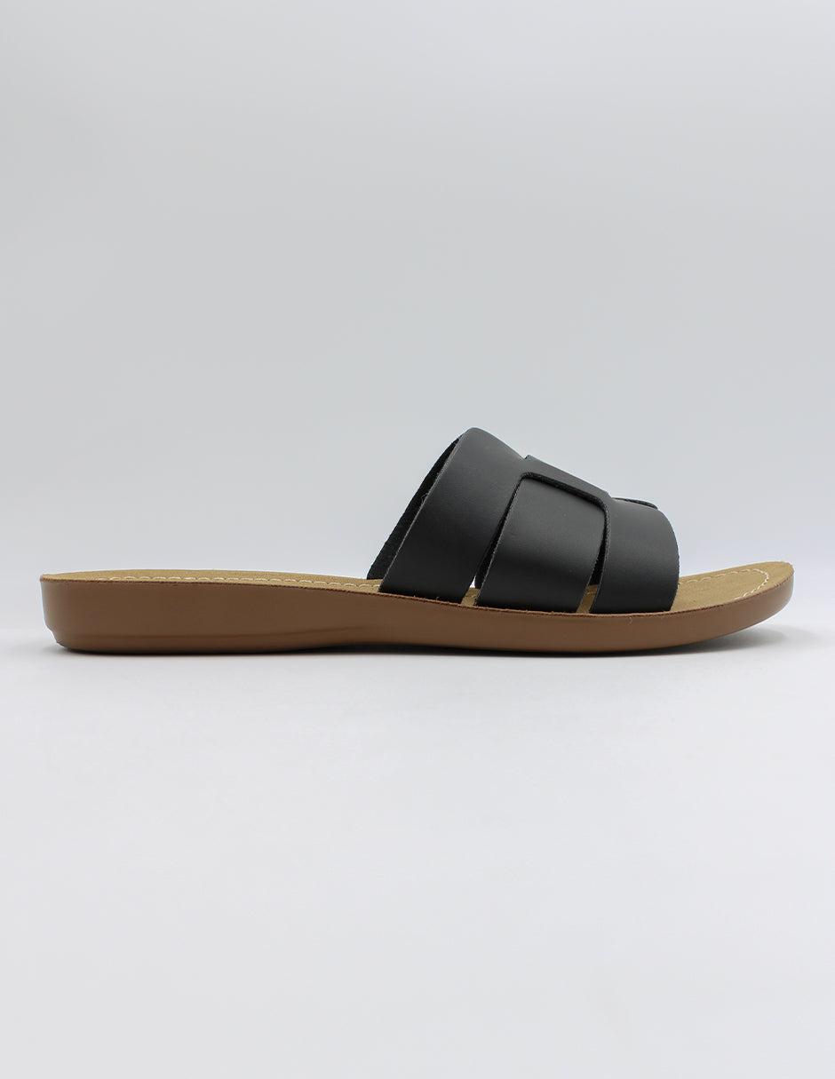 Sandalias de piso Soft en Piel vegana – Negro