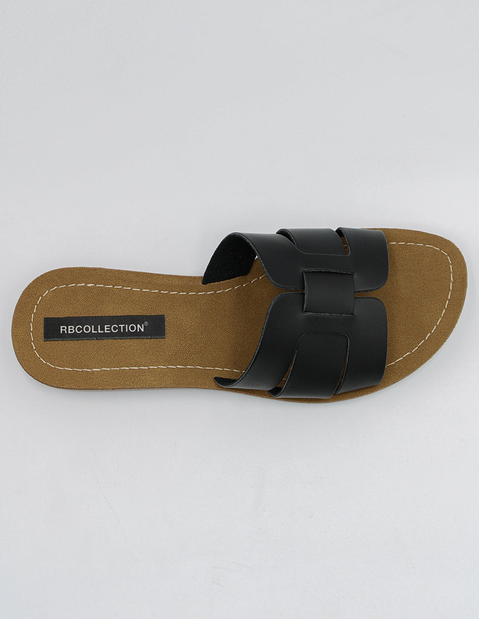 Sandalias de piso Soft en Piel vegana – Negro